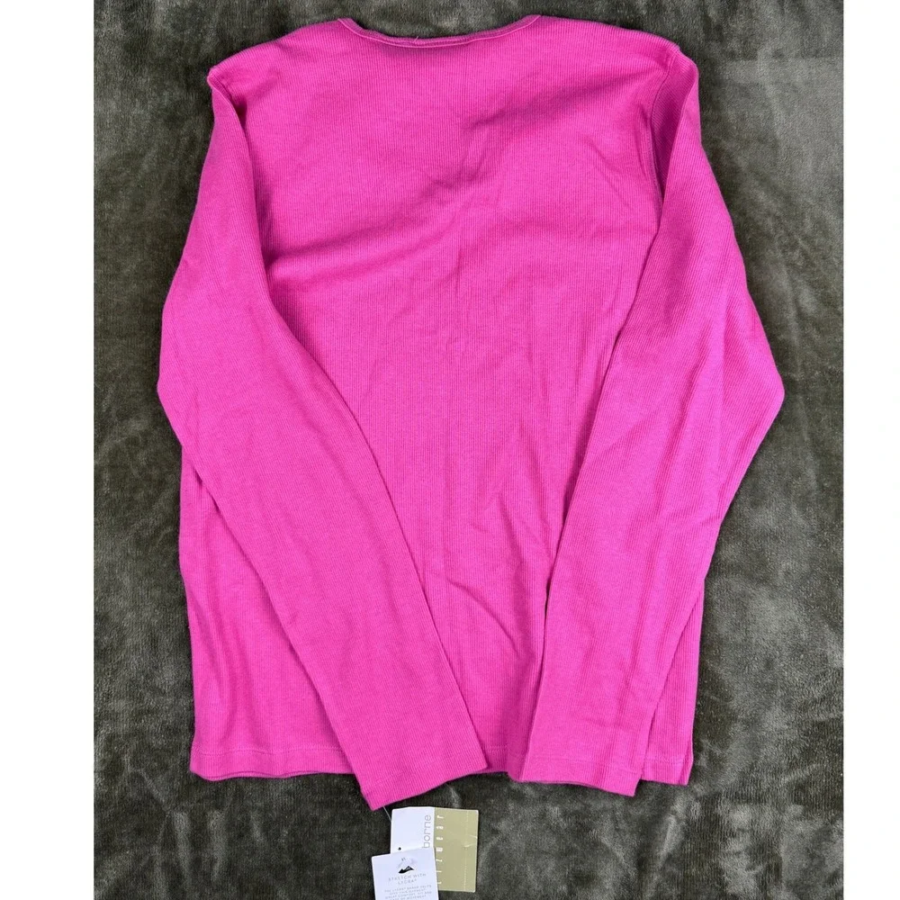 Vintage Y2K Liz Claiborne Lizwear Pink Rib Knit Long Sleeve Top Women Sm Stretch - Picture 4 of 10